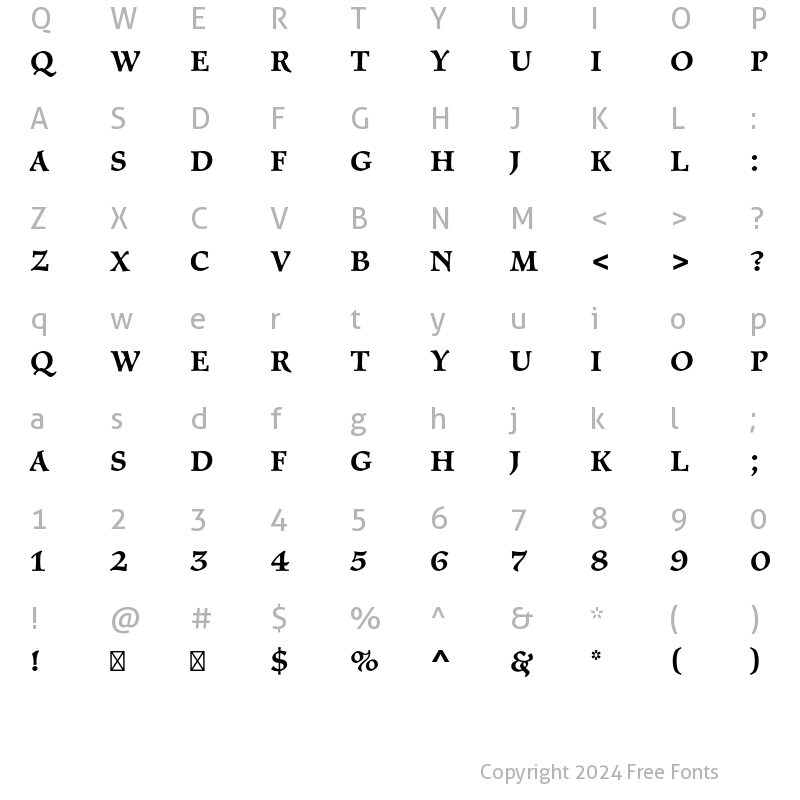 Character Map of Prague Std Regular