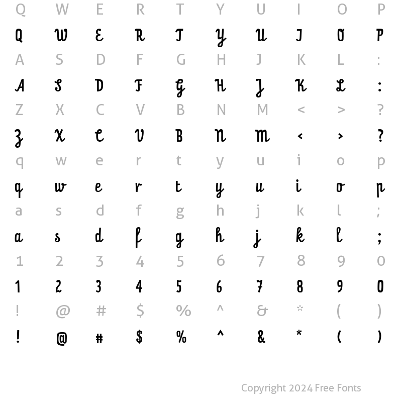 Character Map of PraterScriptOneRegular Regular