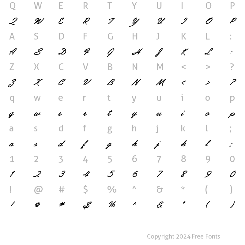 Character Map of PreludeFLF Regular