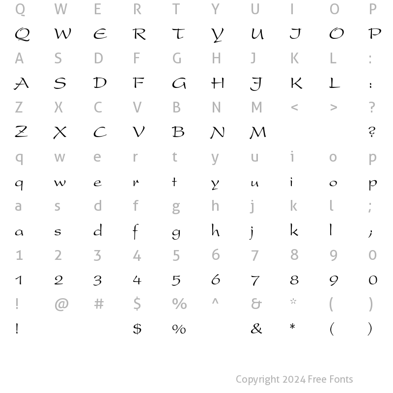 Character Map of Present BQ Regular