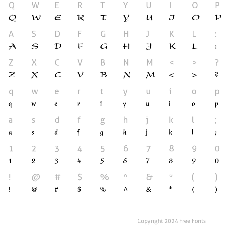 Character Map of Present-Condensed Bold