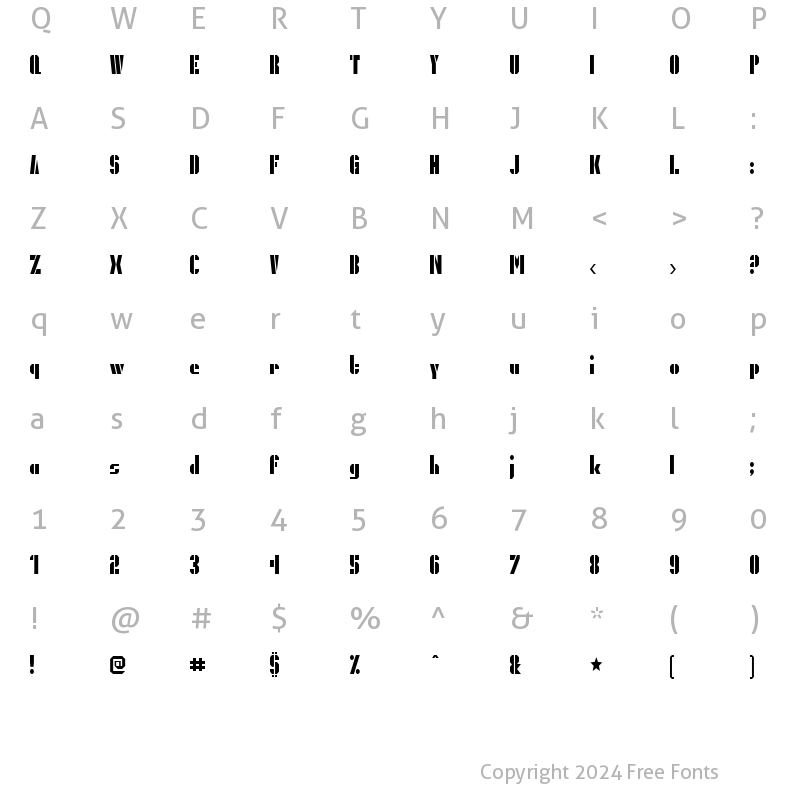 Character Map of PresidentGas Regular