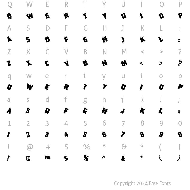 Character Map of Pressboard Jumbled JL Regular