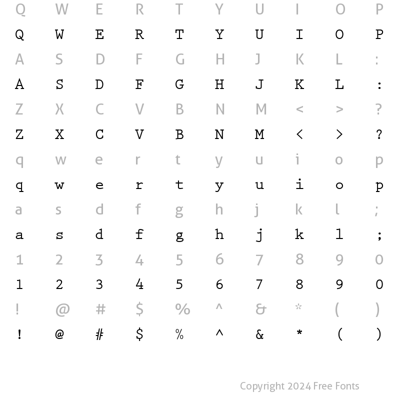 Character Map of Prestige Becker Bold