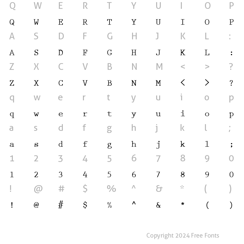 Character Map of Prestige LT Elite Bold