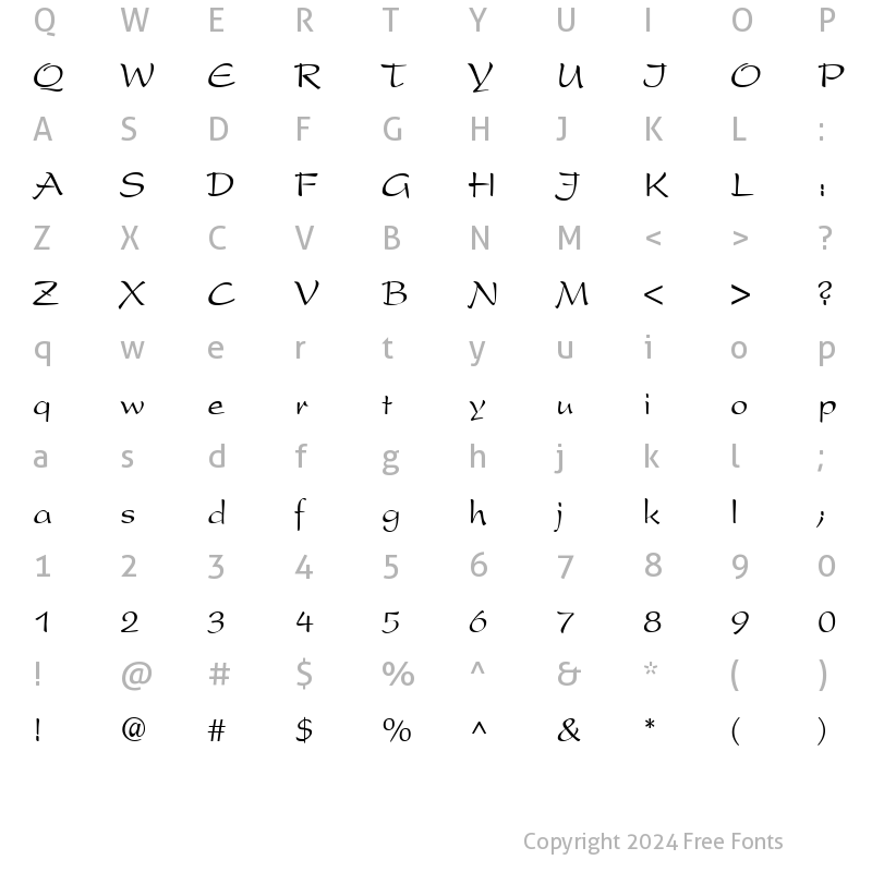 Character Map of PrestonScript Regular