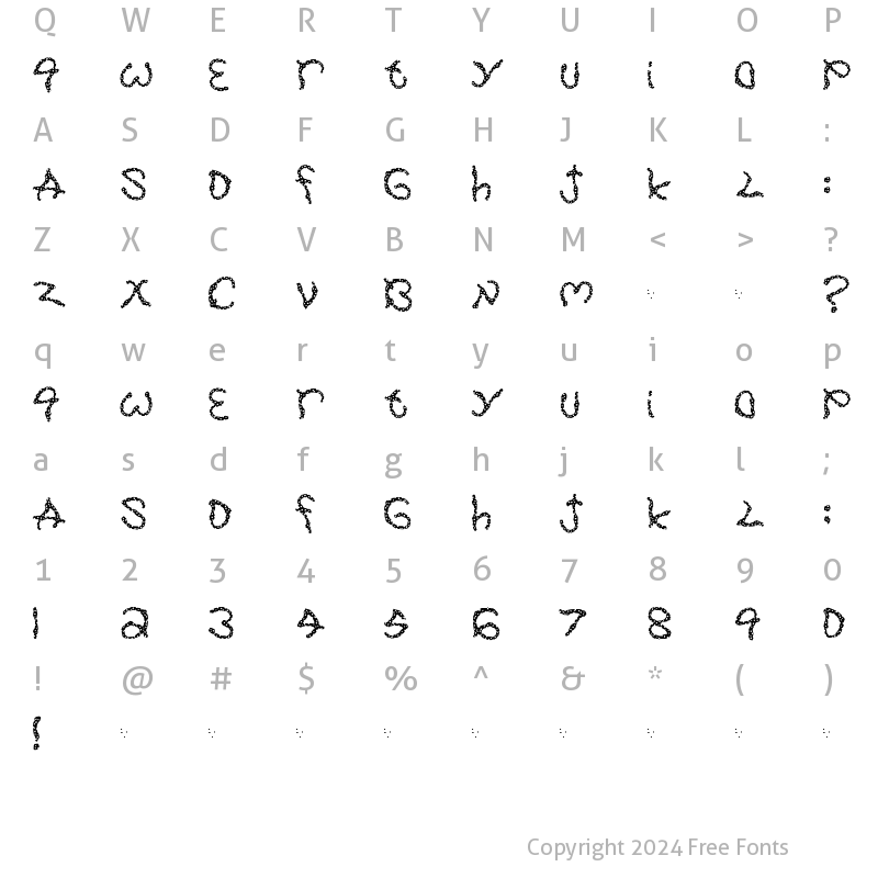 Character Map of Pretzel Regular