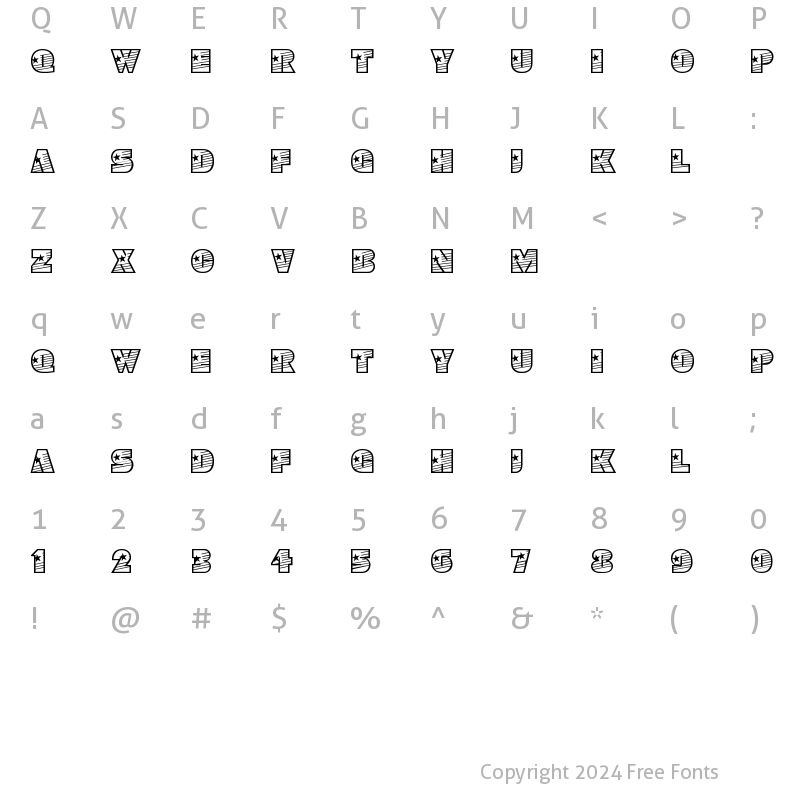 Character Map of Prima Regular