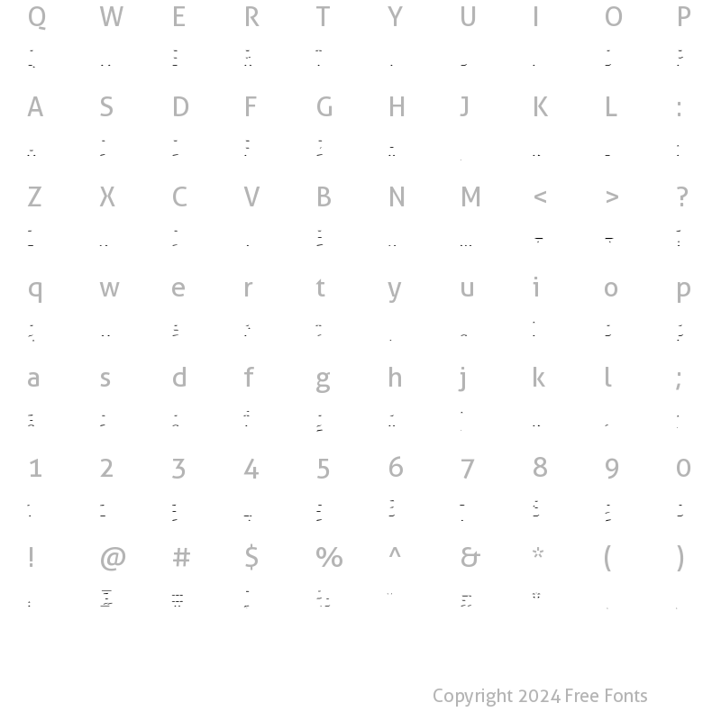 Character Map of PrimaryStone Bottom Regular