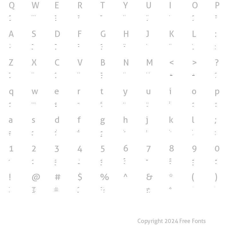 Character Map of PrimaryStone Top Regular