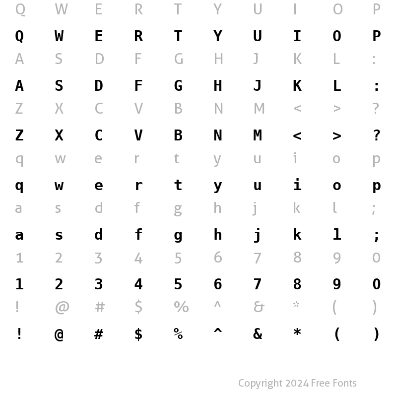 Character Map of PrimaSansMono BT Bold