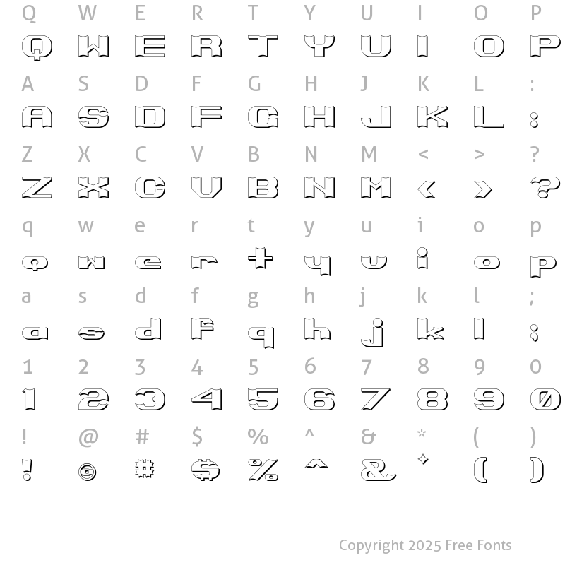 Character Map of Primo Bright Regular