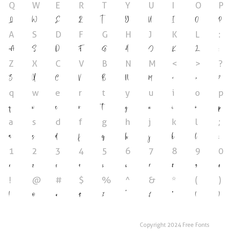 Character Map of Prince Crown script Regular