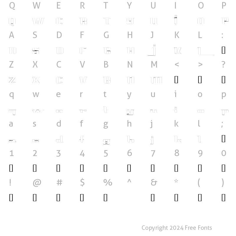 Character Map of PrinceAlbertOutline Regular