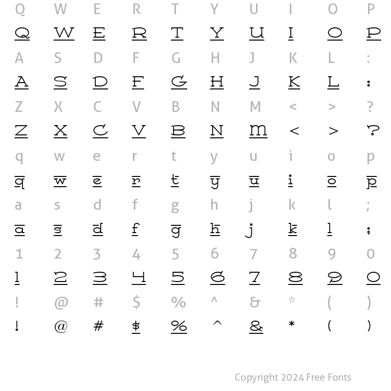 Character Map of Princess Royal BTN Regular