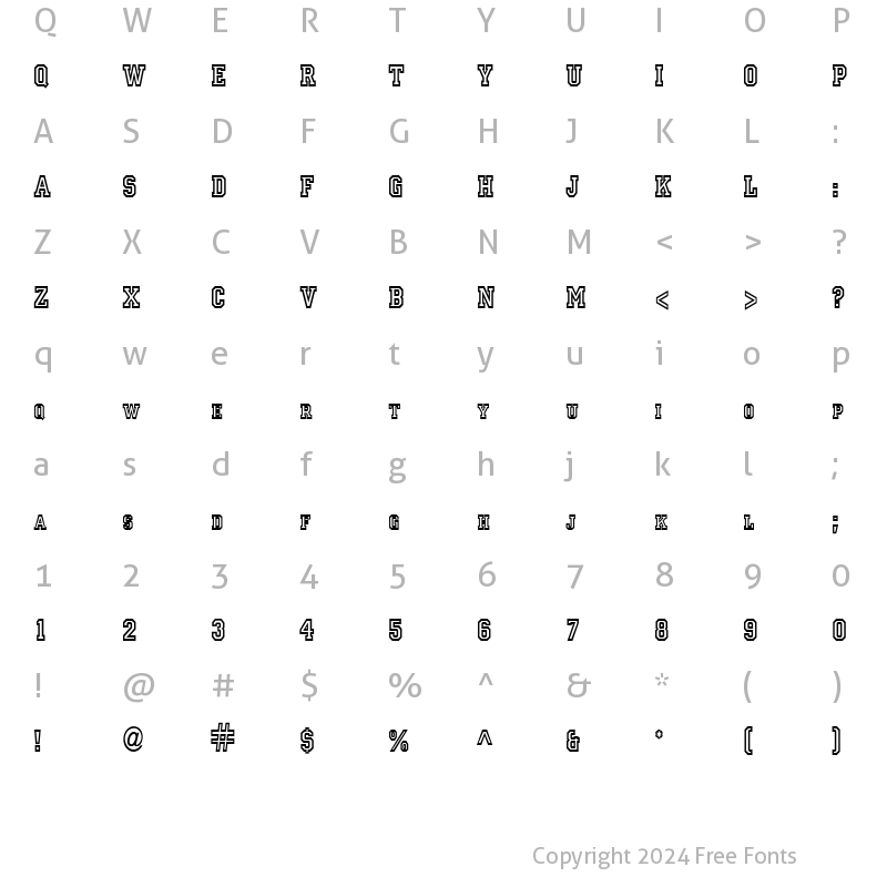 Character Map of Princeton Condensed Normal