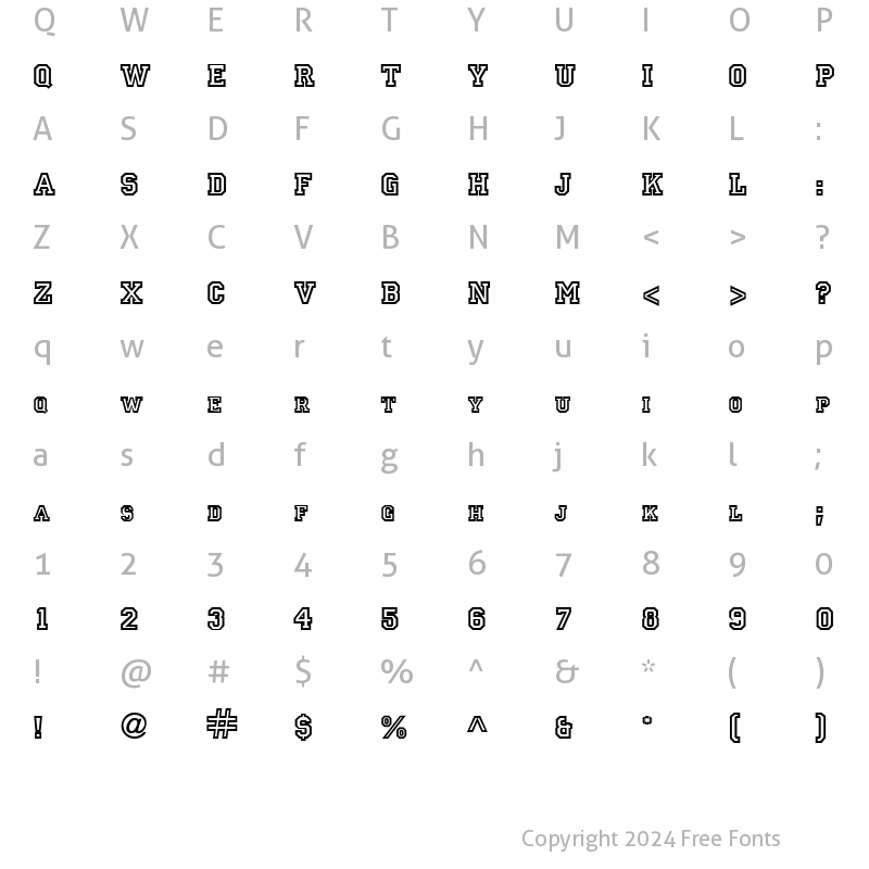 Character Map of Principal DB Regular