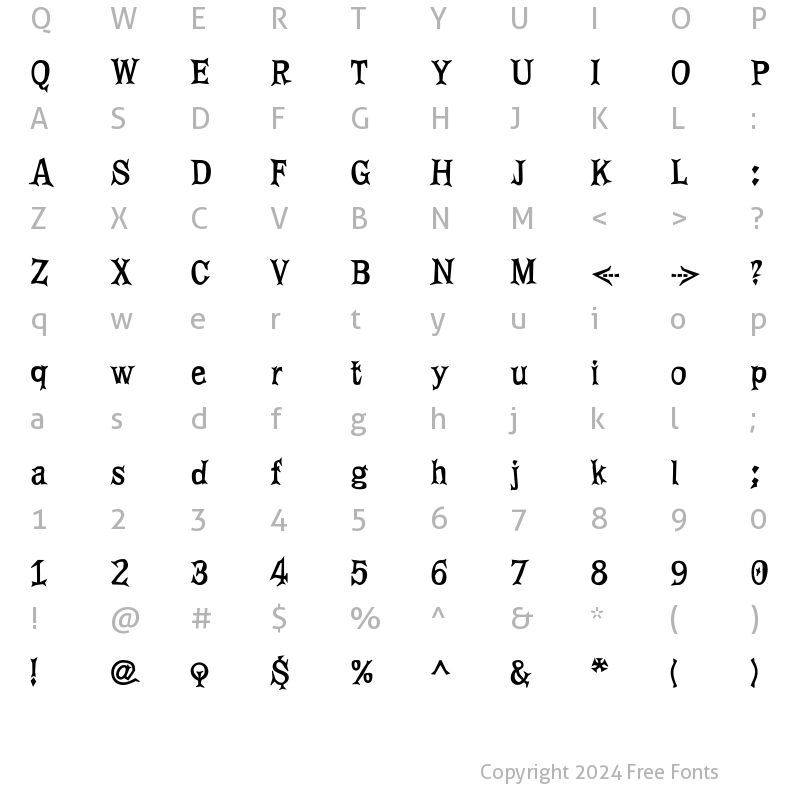 Character Map of PriskaSerif-NotThatFat Regular