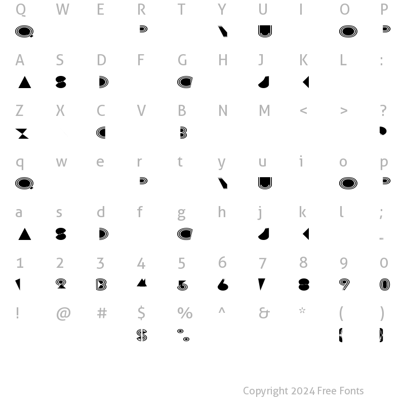 Character Map of Prisma Ex Regular