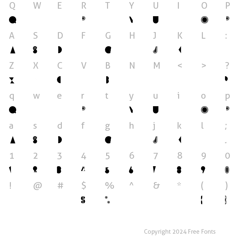 Character Map of Prisma Regular