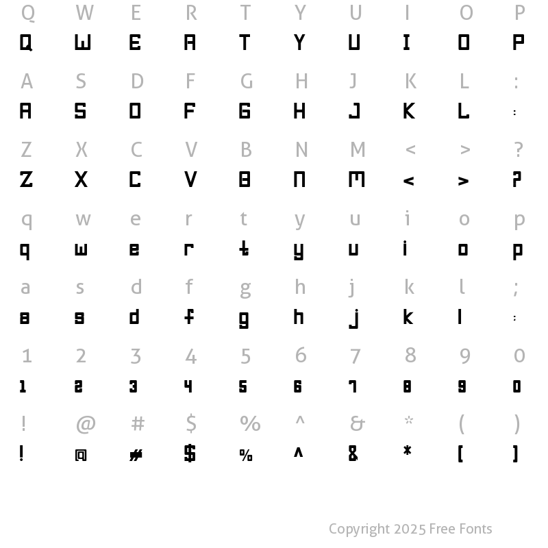 Character Map of Pro Legacy 1 Regular