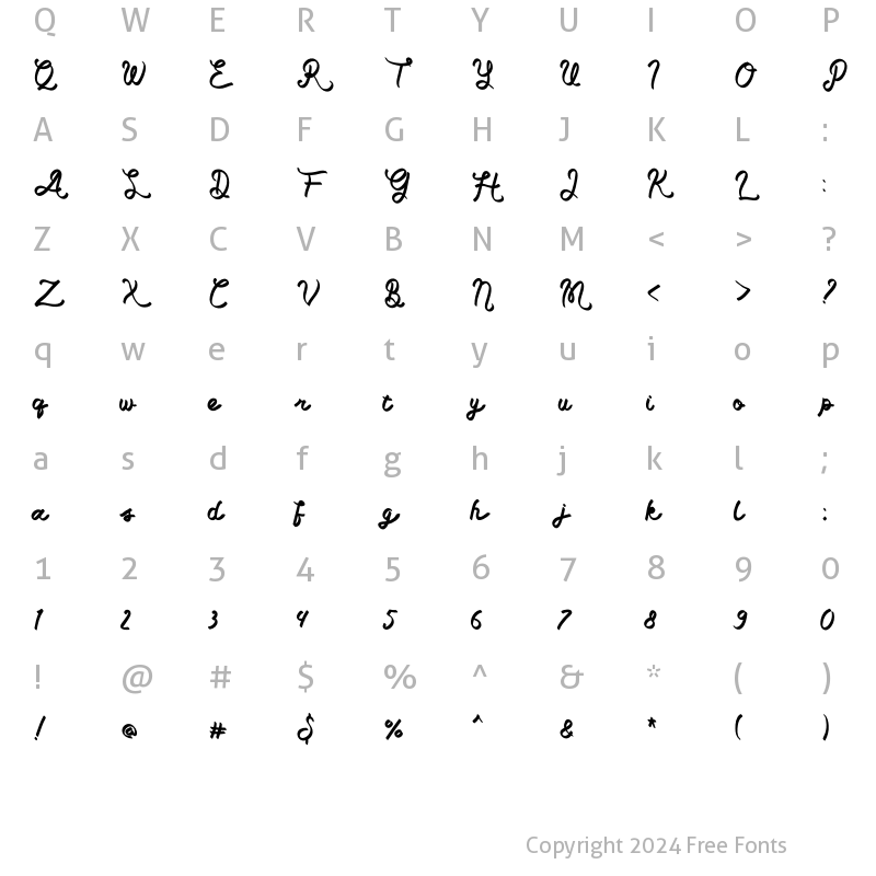 Character Map of Procreate Regular