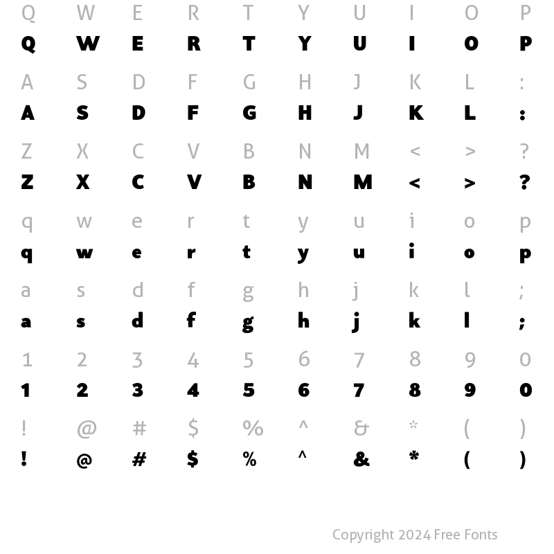 Character Map of Proda Sans Black