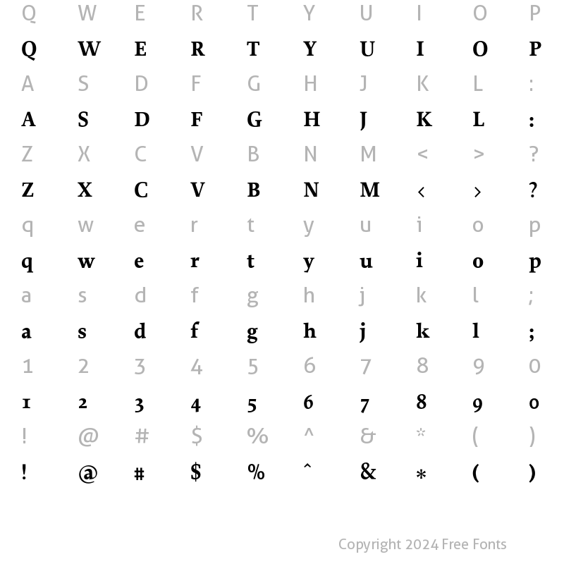 Character Map of Proforma Bold