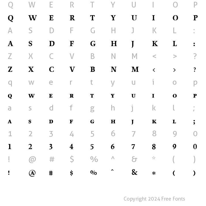 Character Map of Proforma BoldSC