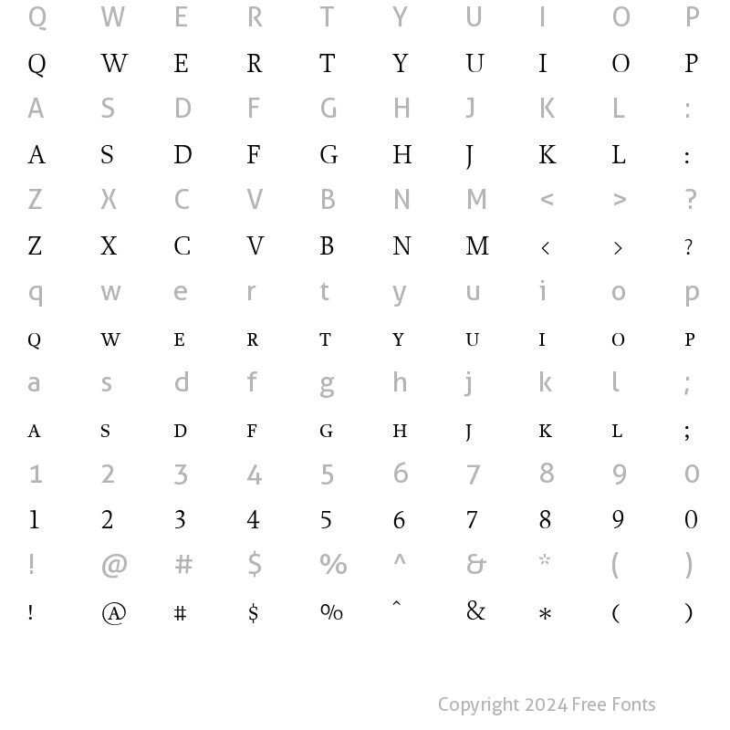 Character Map of Proforma BookSC