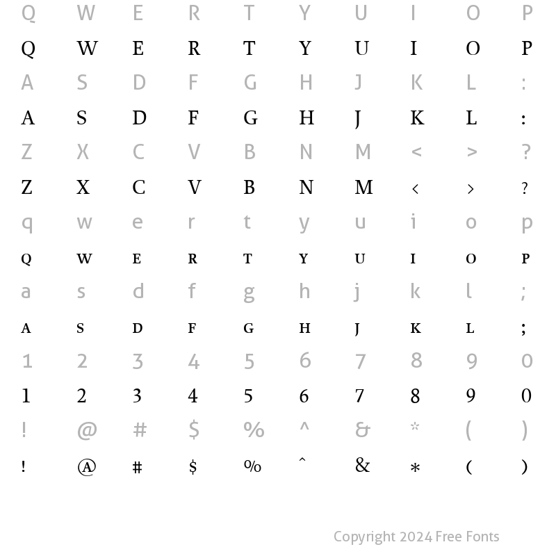 Character Map of Proforma MediumSC