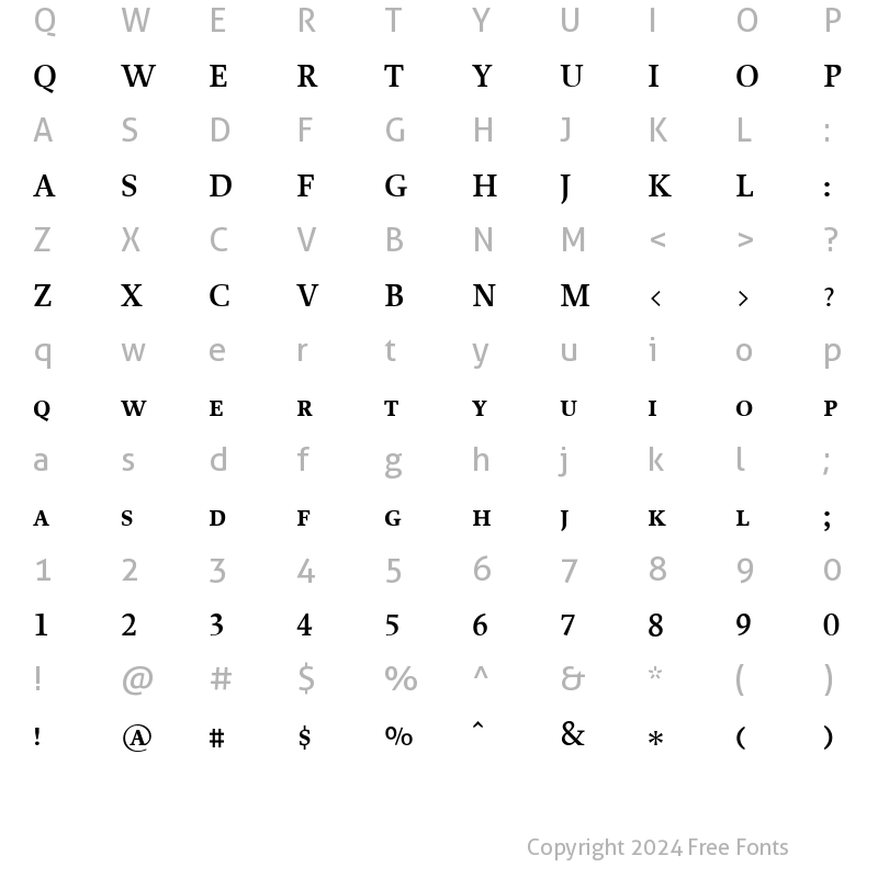 Character Map of Proforma SemiBoldSC