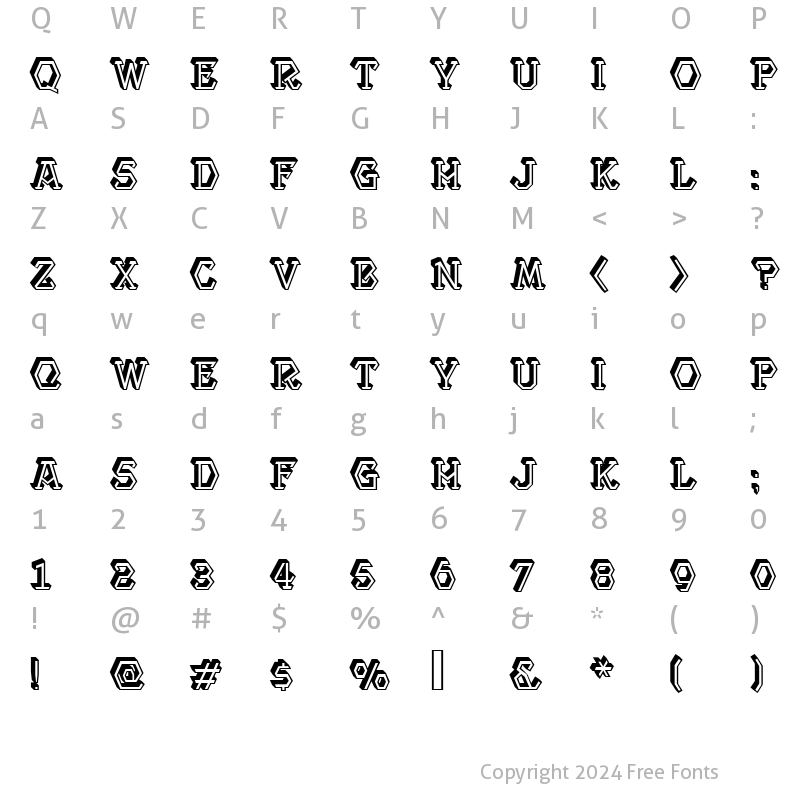 Character Map of Project3000 Regular