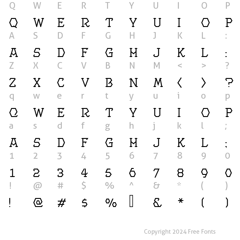 Character Map of ProjectLight Regular