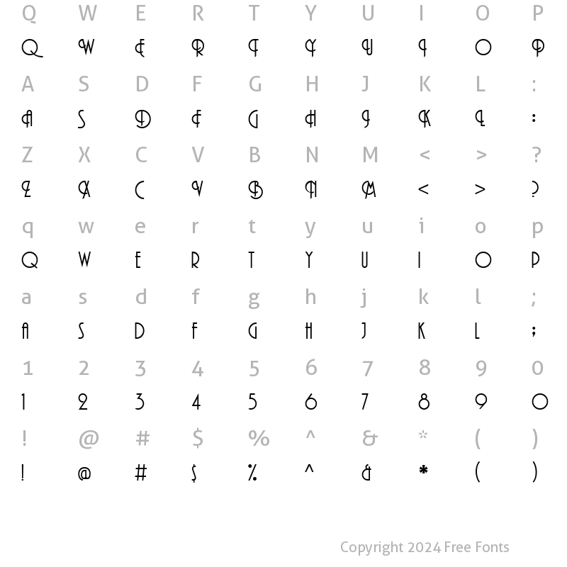 Character Map of Promenade Regular