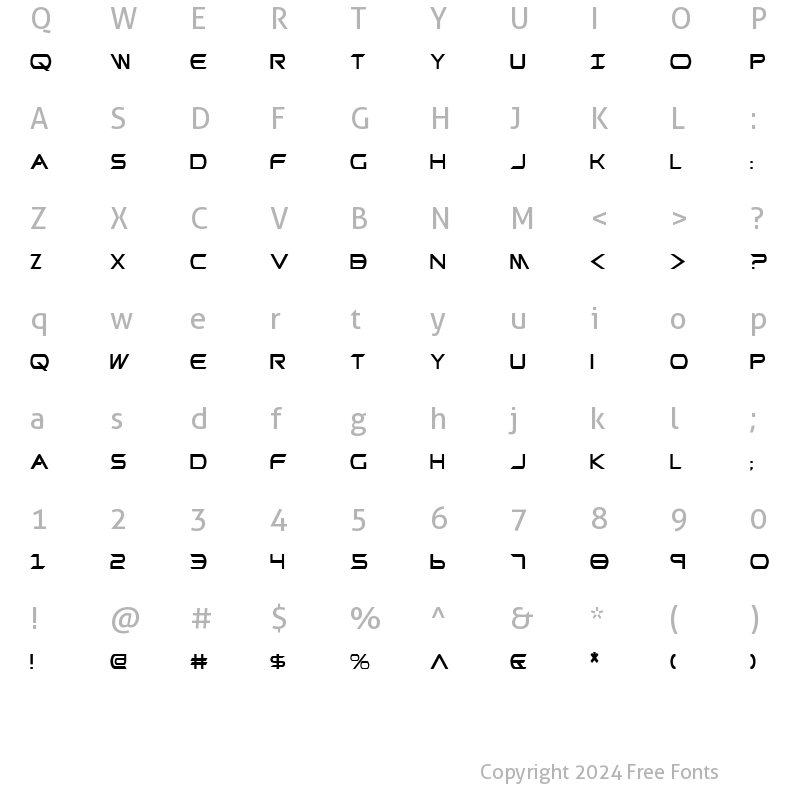 Character Map of Promethean Condensed Condensed