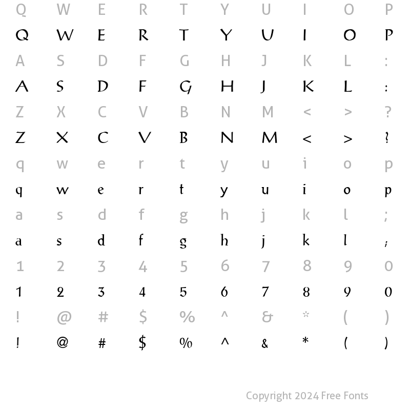 Character Map of ProseAntique Normal