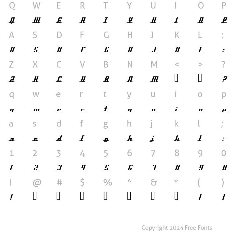 Character Map of Prospect Regular