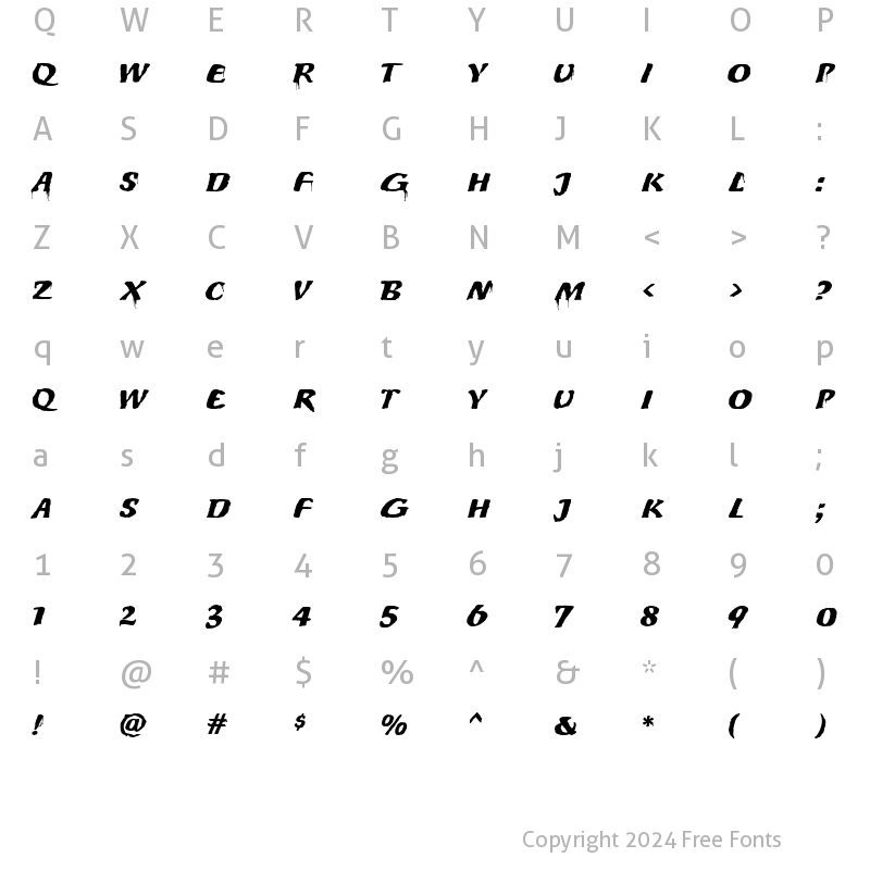 Character Map of Protest Sign MF Regular