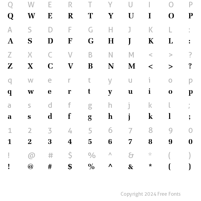 Character Map of Protocol SSi Bold