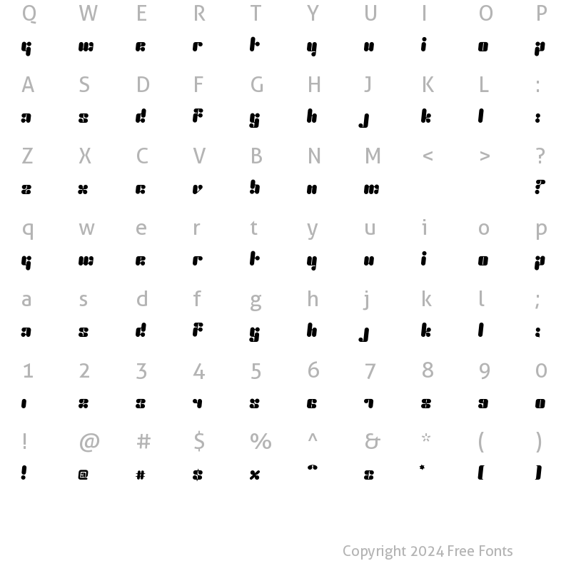 Character Map of Proton One Regular