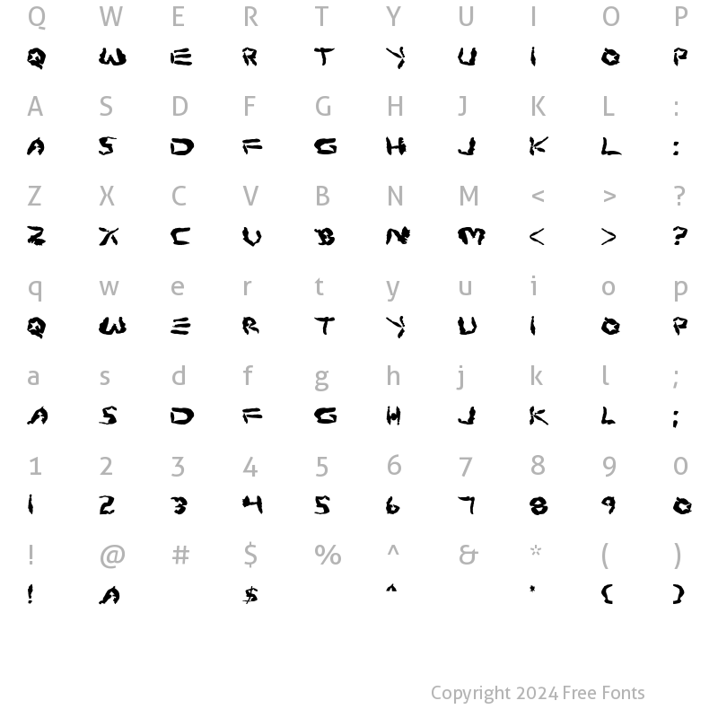 Character Map of Protoplasm Regular