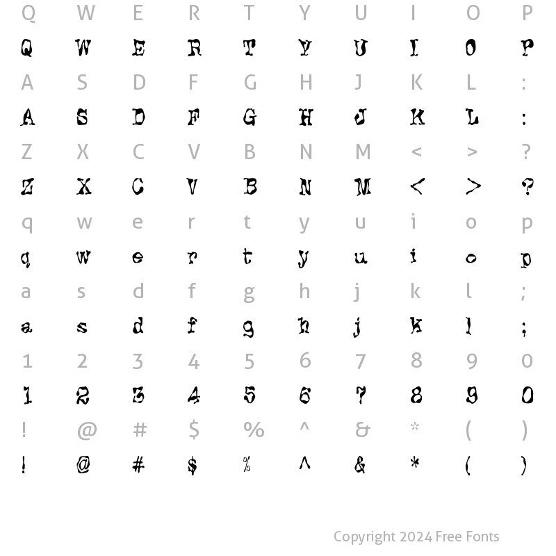 Character Map of Protoplazm Regular