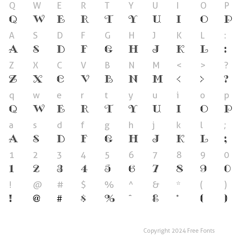 Character Map of Prover Display Caps SSi Regular