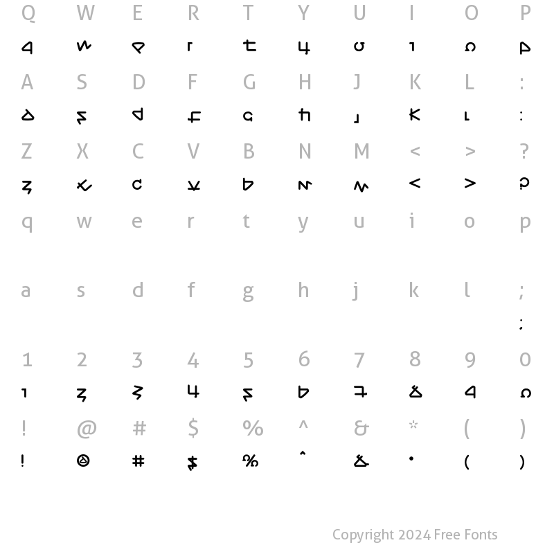 Character Map of Prozac Bold