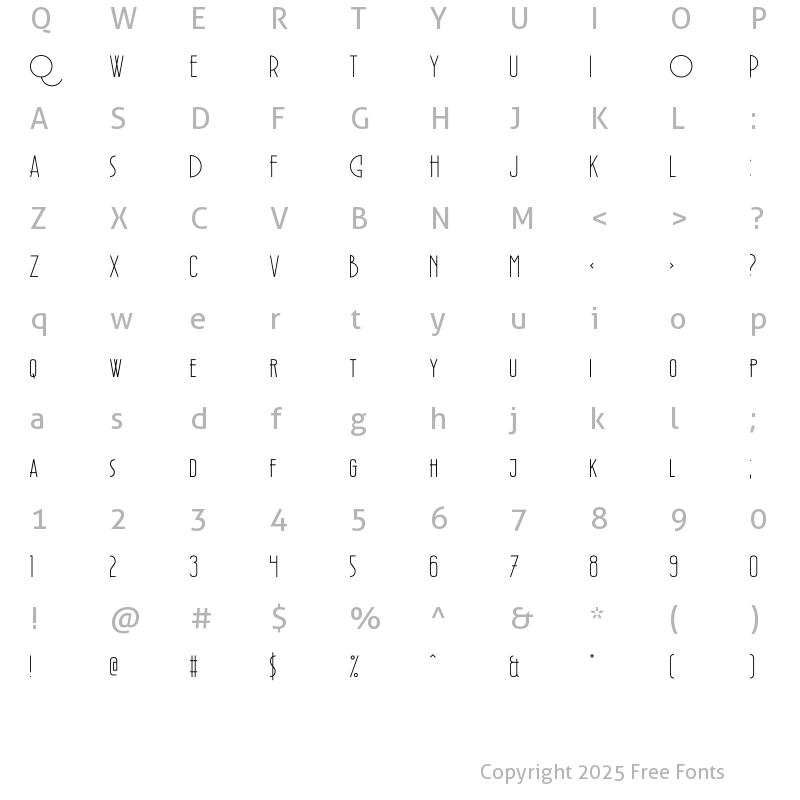 Character Map of P?RTO Regular