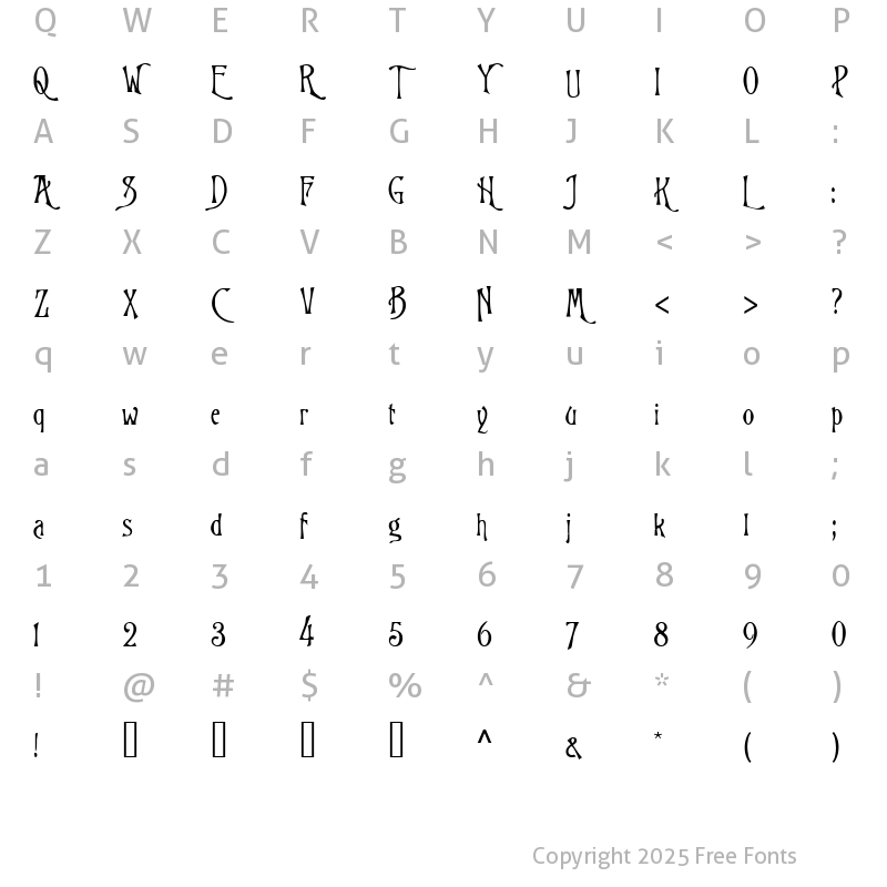 Character Map of PS Bluegum Forest Regular