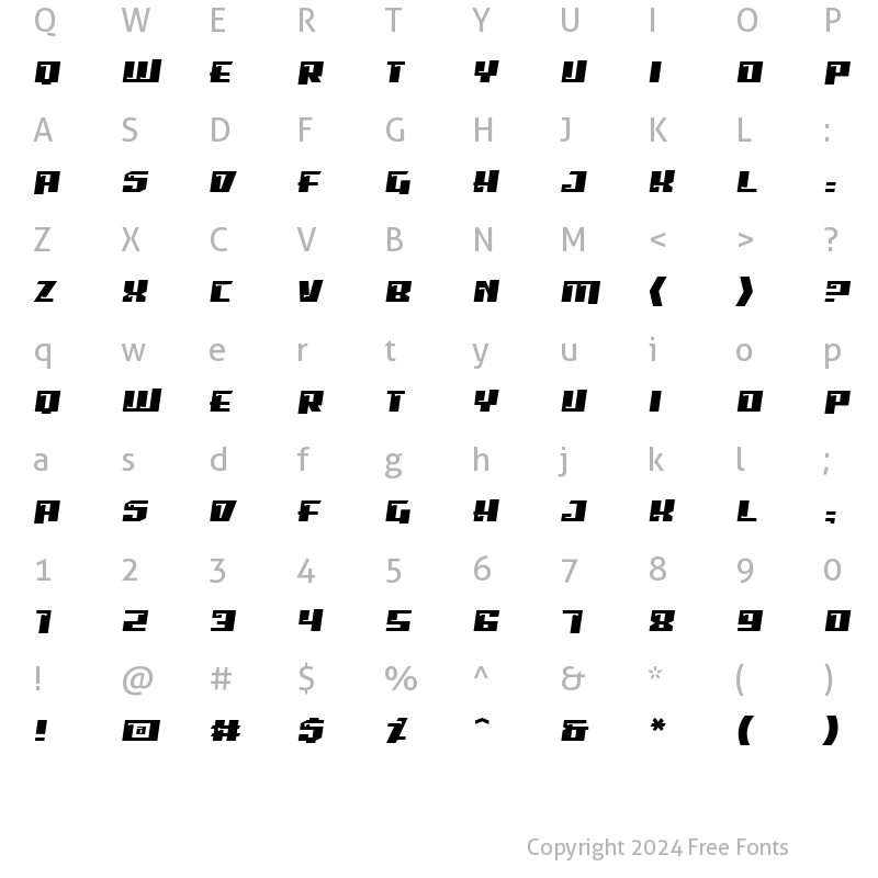 Character Map of Psiphoon BB Regular