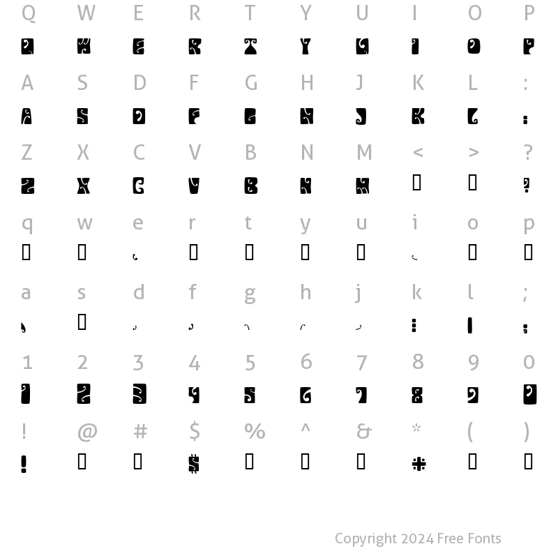 Character Map of Psychedelic FillmoreWestA