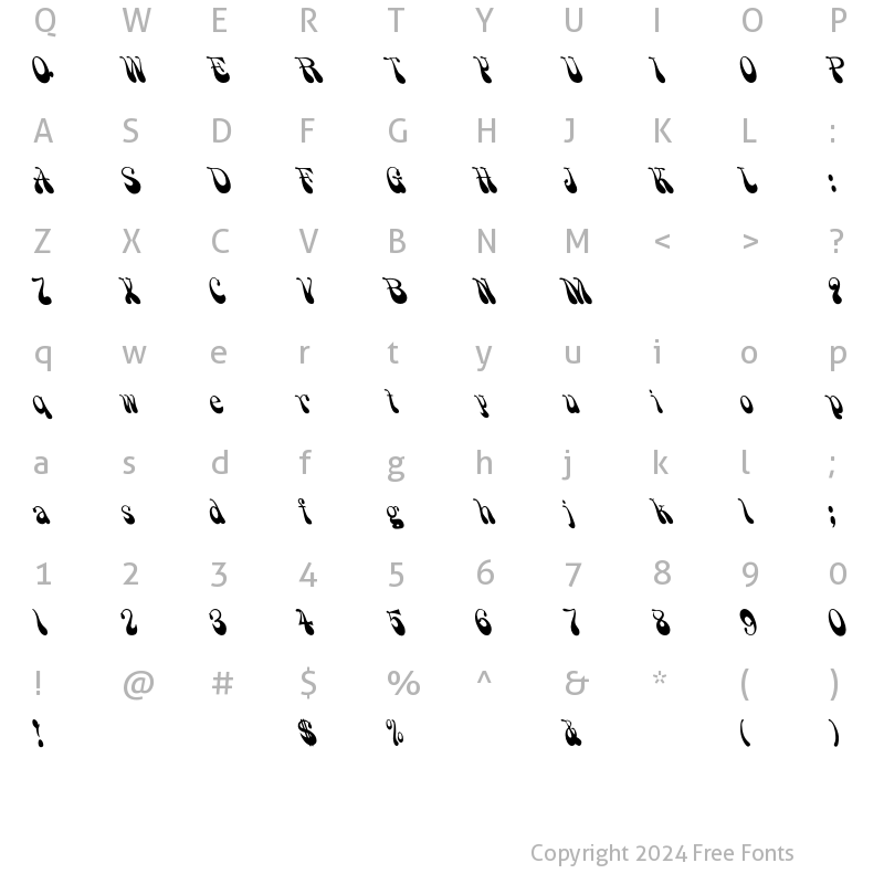 Character Map of PsychedelicSmoke Regular